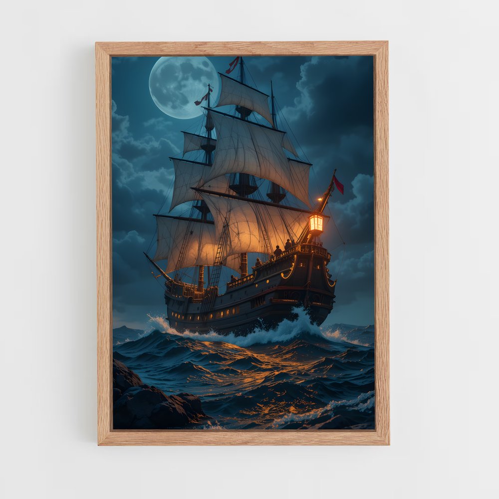 ap-pirate ship-1 cadre Bois clair