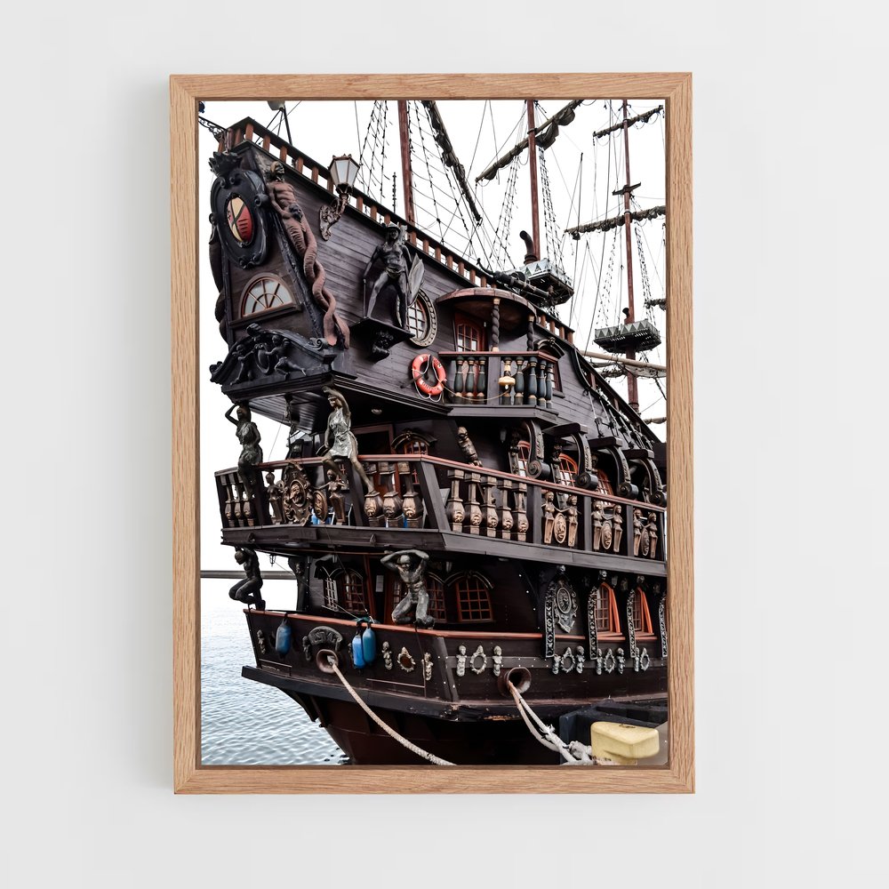 ap-pirate ship-3 cadre Bois clair