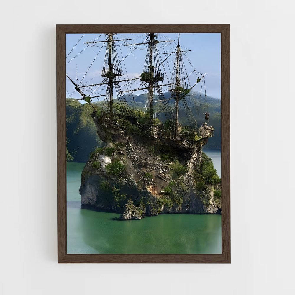 ap-pirate ship-7 cadre Bois foncé