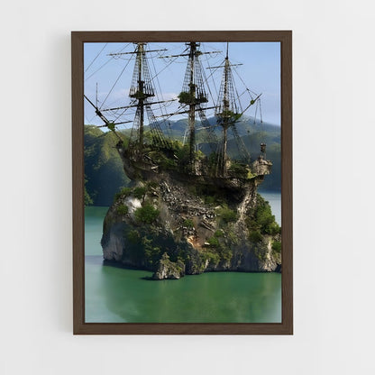 ap-pirate ship-7 cadre Bois foncé