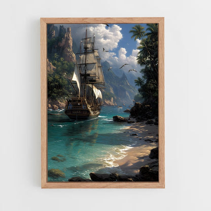 ap-pirate ship-9 cadre Bois clair