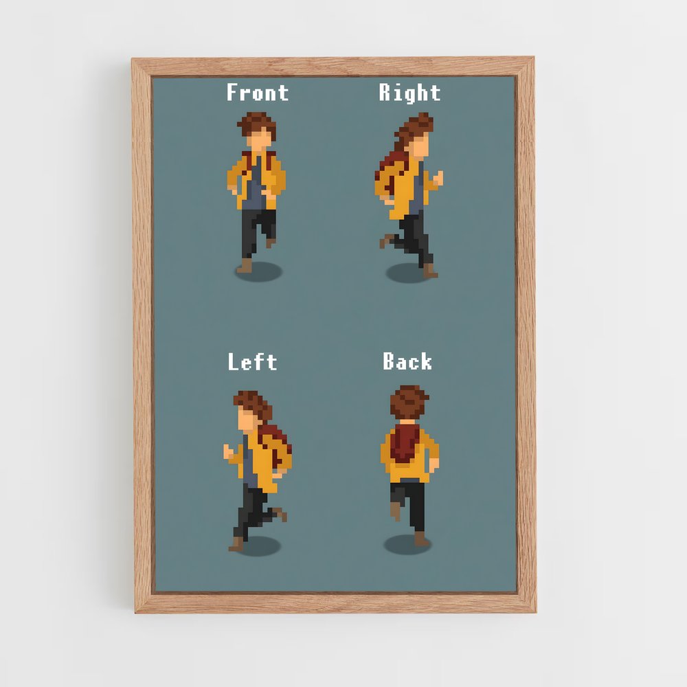 ap-pixel art-1 cadre Bois clair