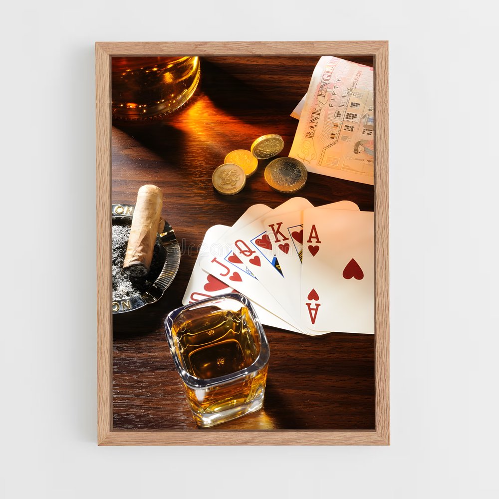 ap-poker-10 cadre Bois clair
