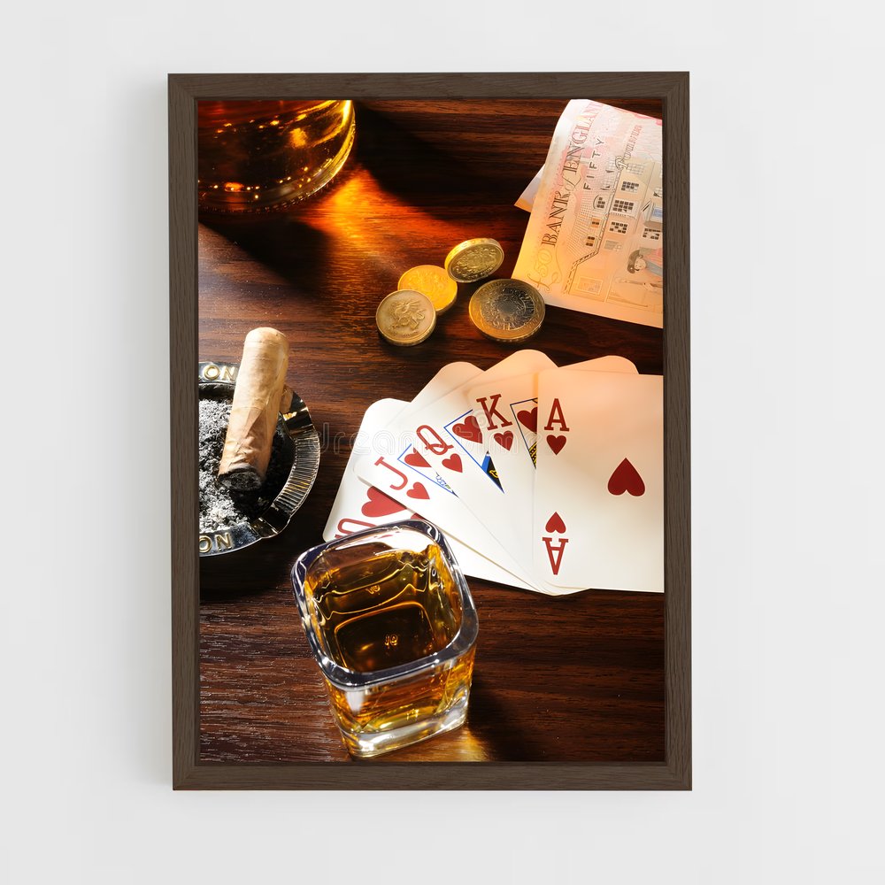 ap-poker-10 cadre Bois foncé