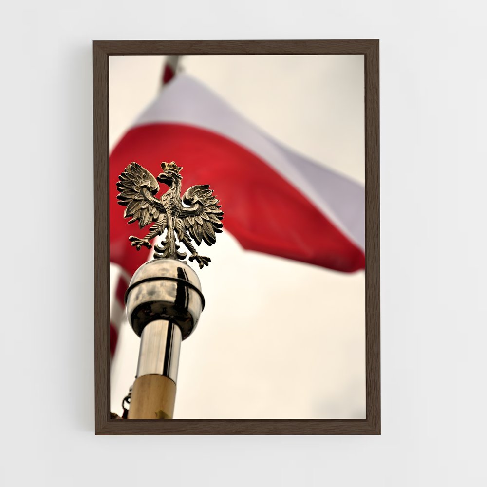 ap-poland flag-2 cadre Bois foncé