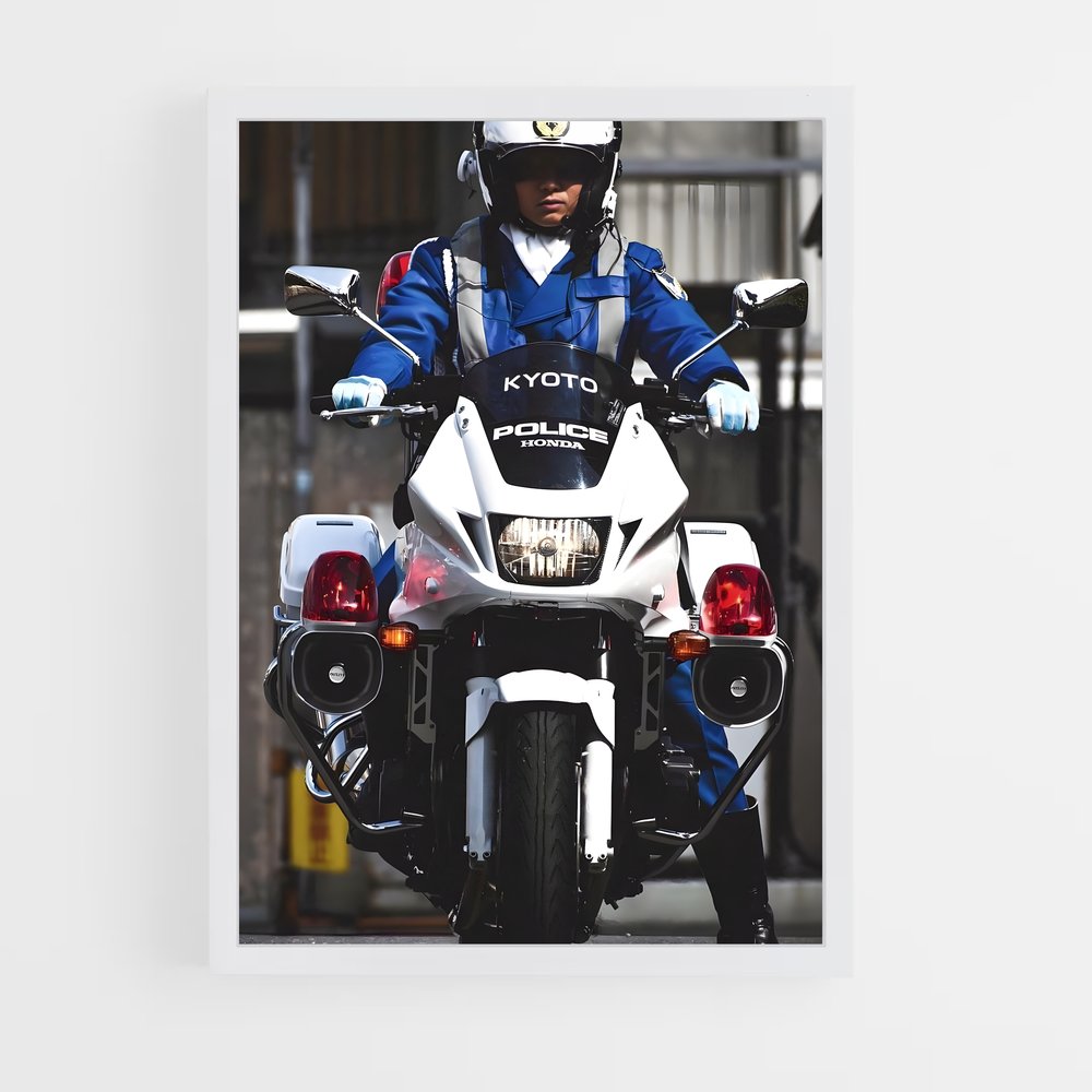 ap-police motorcycle-3 cadre Blanc