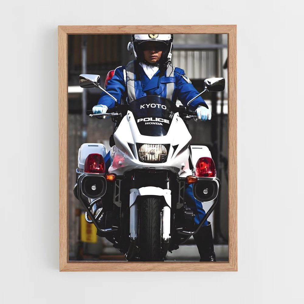 ap-police motorcycle-3 cadre Bois clair