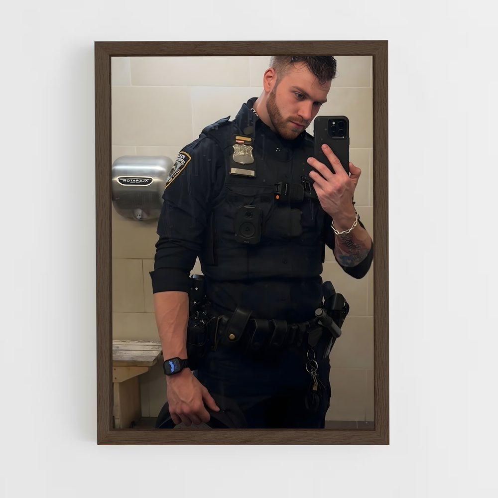 ap-police officer-3 cadre Bois foncé