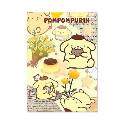 Poster Pompompurin et ses Amis Fleurs