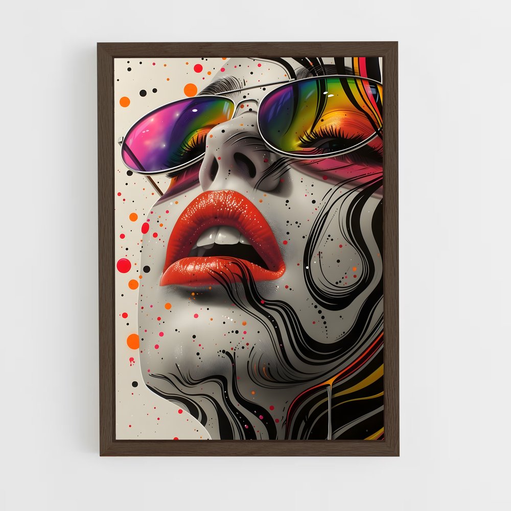ap-pop art-10 cadre Bois foncé