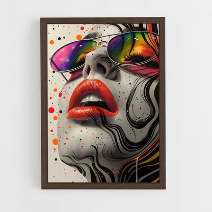 ap-pop art-10 cadre Bois foncé