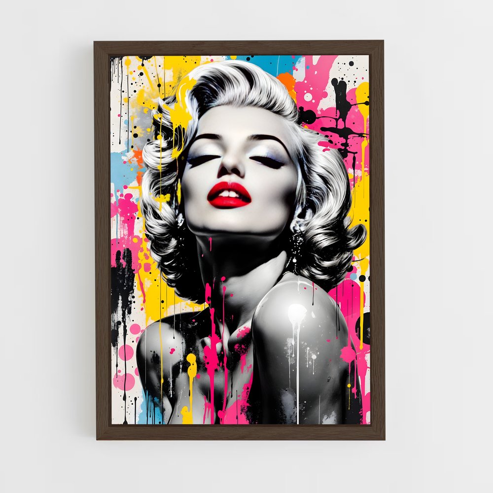 ap-pop art-4 cadre Bois foncé