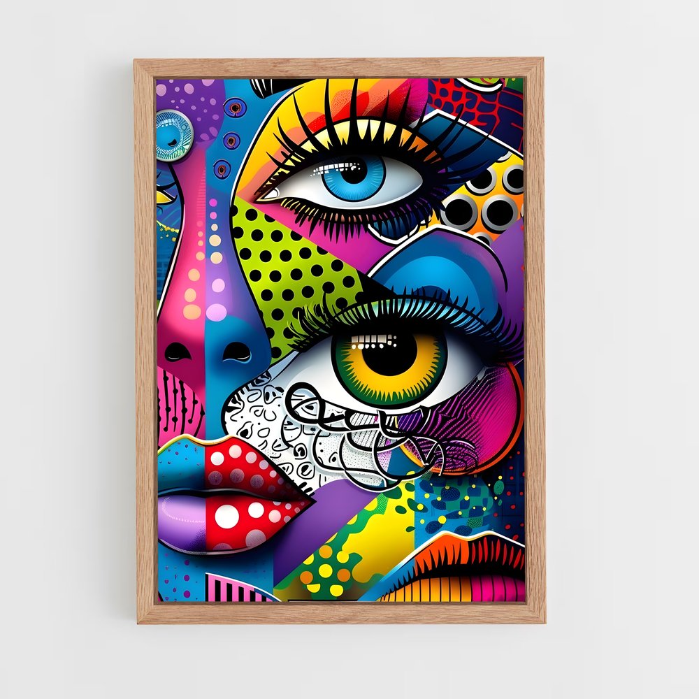 ap-pop art-8 cadre Bois clair