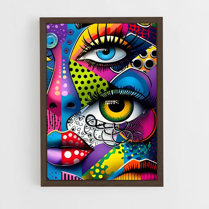 ap-pop art-8 cadre Bois foncé