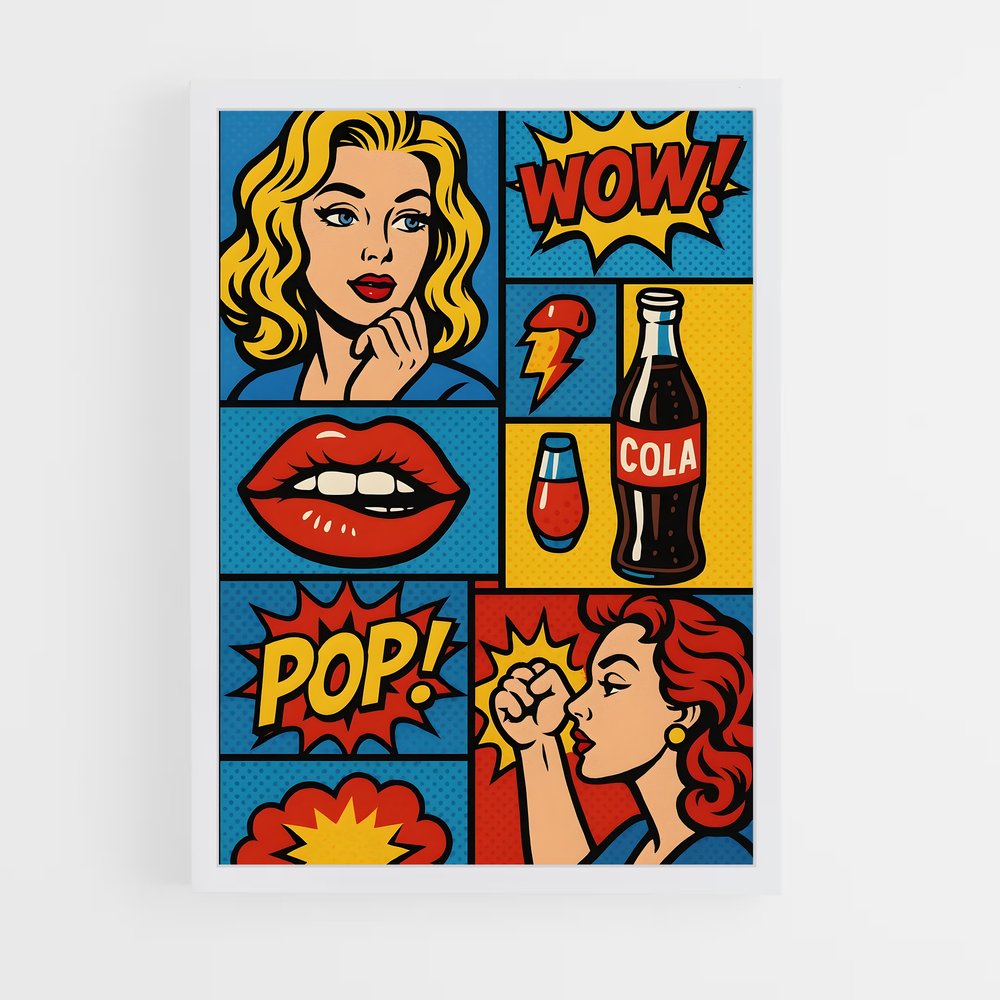 ap-pop art-9 cadre Blanc