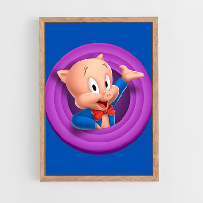 ap-porky pig-1 cadre Bois clair