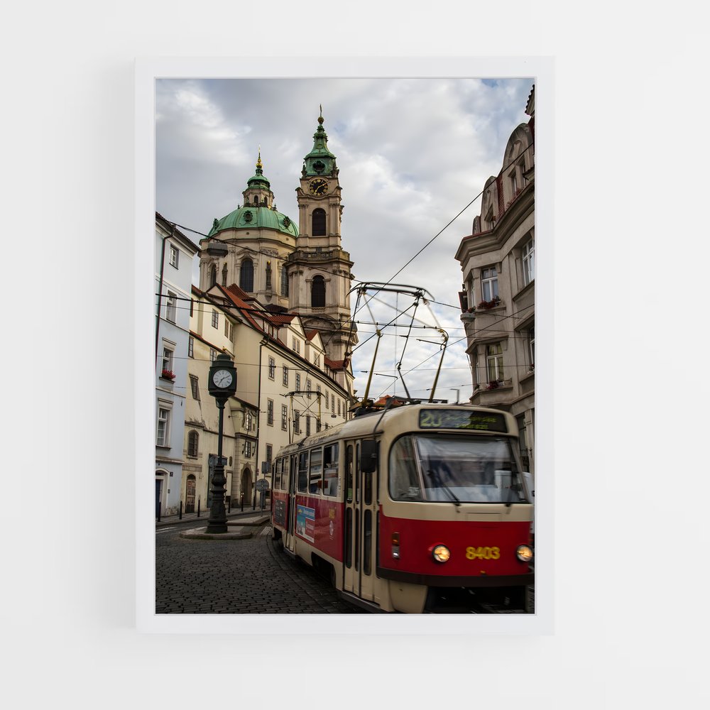 ap-prague tram-1 cadre Blanc