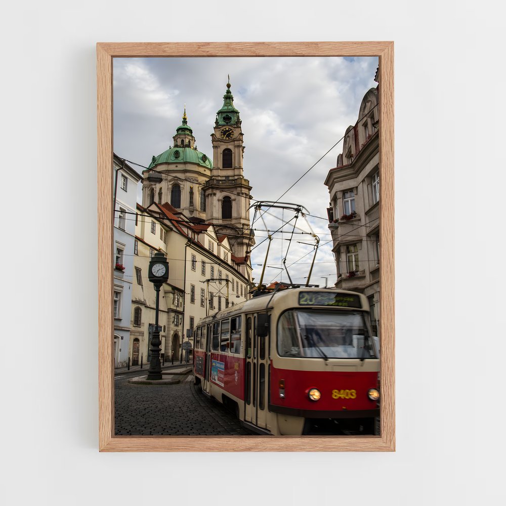 ap-prague tram-1 cadre Bois clair