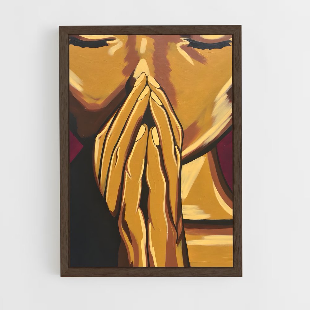ap-prayer hands-2 cadre Bois foncé