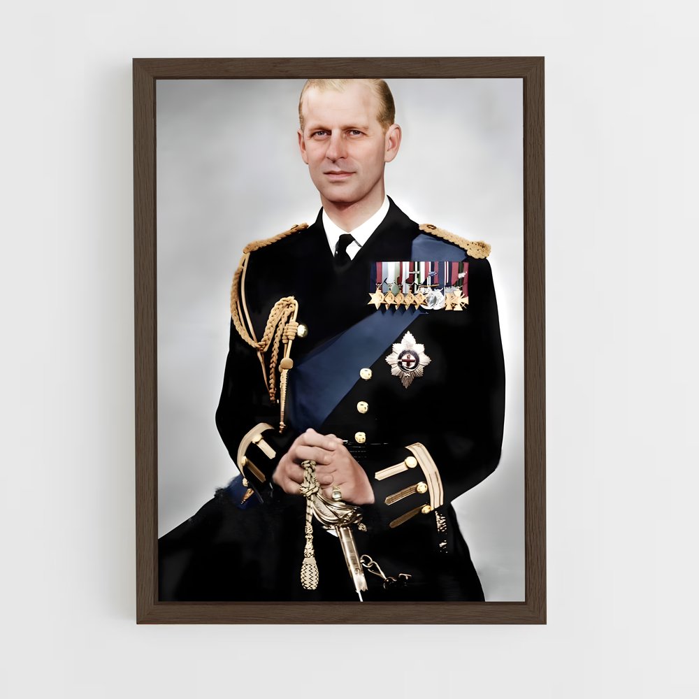 ap-prince philip duke of edinburgh-7 cadre Bois foncé
