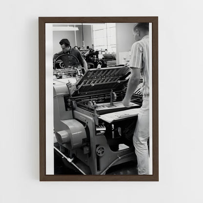 ap-printing press-4 cadre Bois foncé
