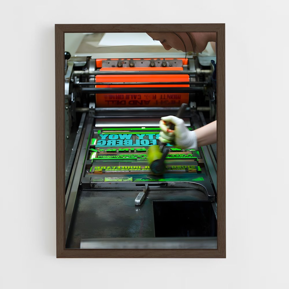 ap-printing press-7 cadre Bois foncé