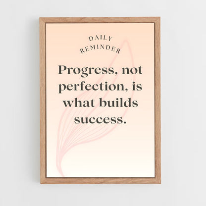 ap-progress not perfection-3 cadre Bois clair