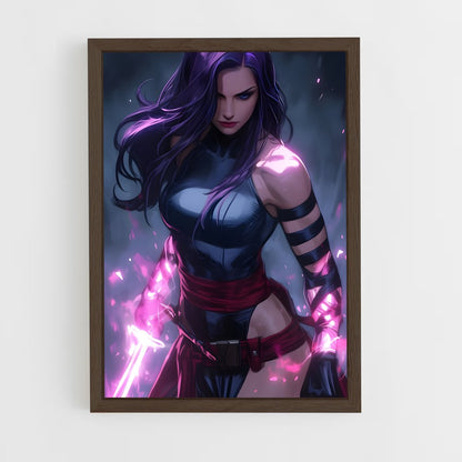 ap-psylocke x-men-2 cadre Bois foncé