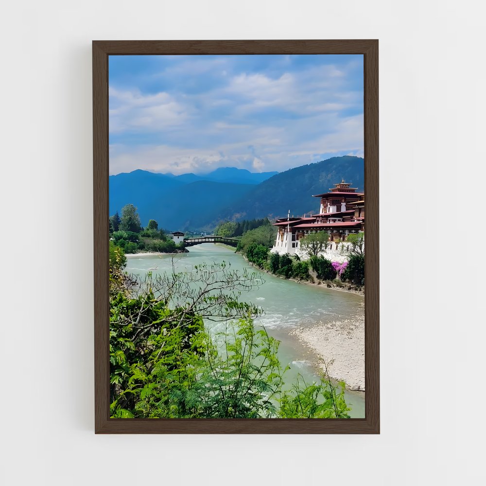ap-punakha dzong-1 cadre Bois foncé