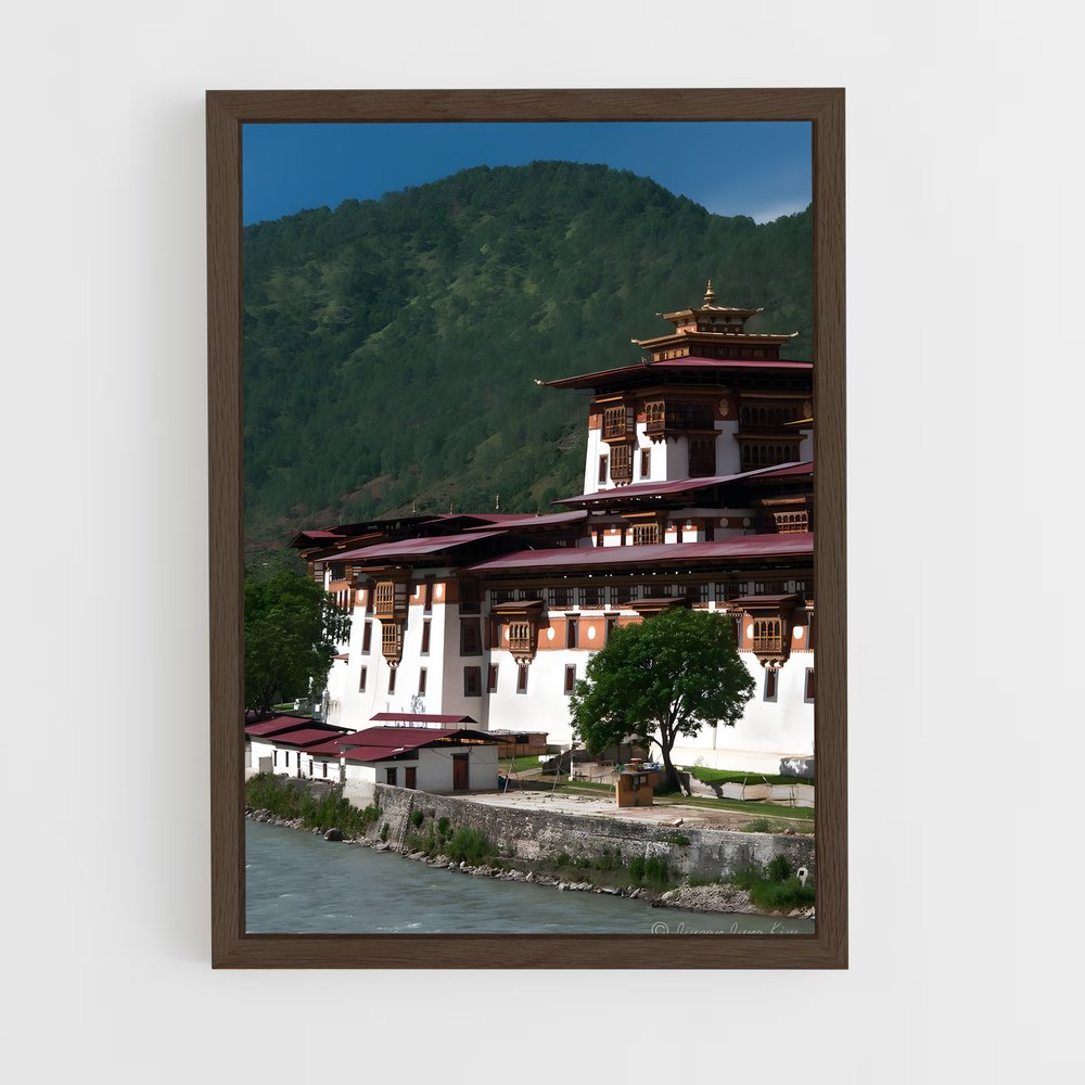 ap-punakha dzong-2 cadre Bois foncé
