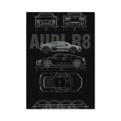 Poster R8 Blueprint