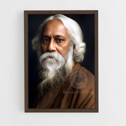 ap-rabindranath tagore-3 cadre Bois foncé