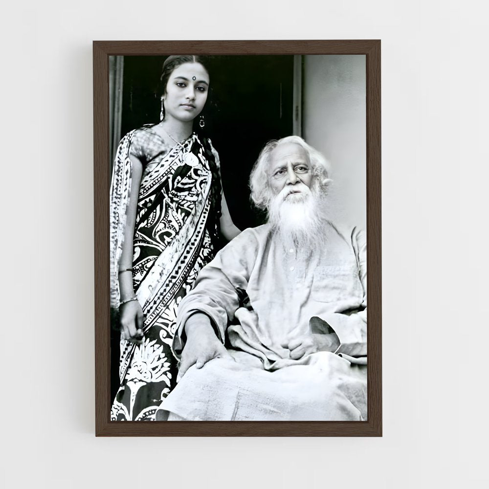ap-rabindranath tagore-4 cadre Bois foncé