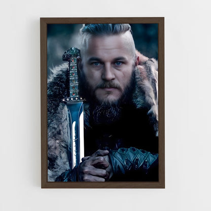ap-ragnar lothbrok-1 cadre Bois foncé