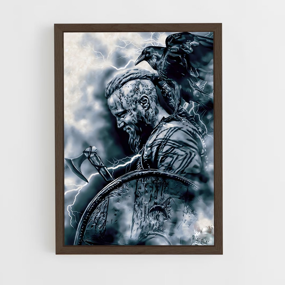 ap-ragnar lothbrok-9 cadre Bois foncé