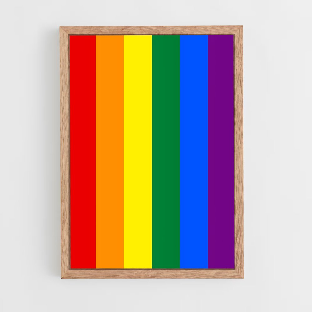 ap-rainbow flag-1 cadre Bois clair