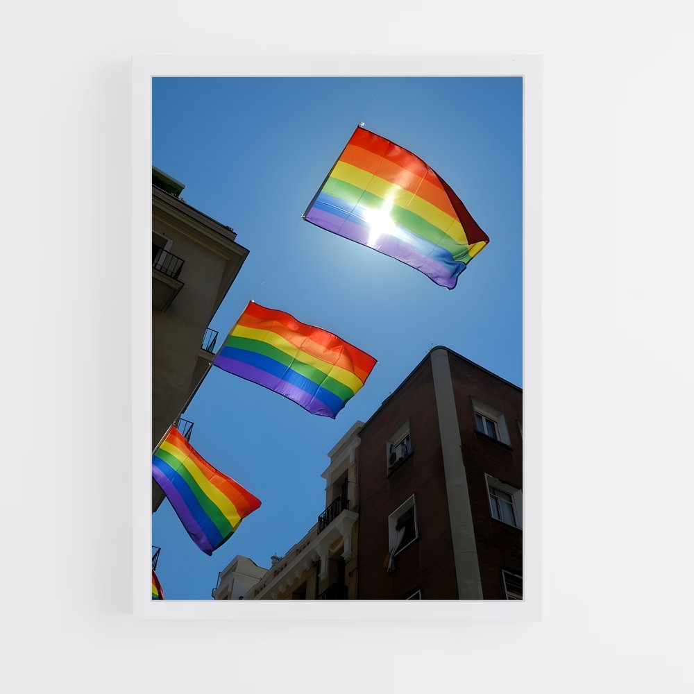 ap-rainbow flag-3 cadre Blanc