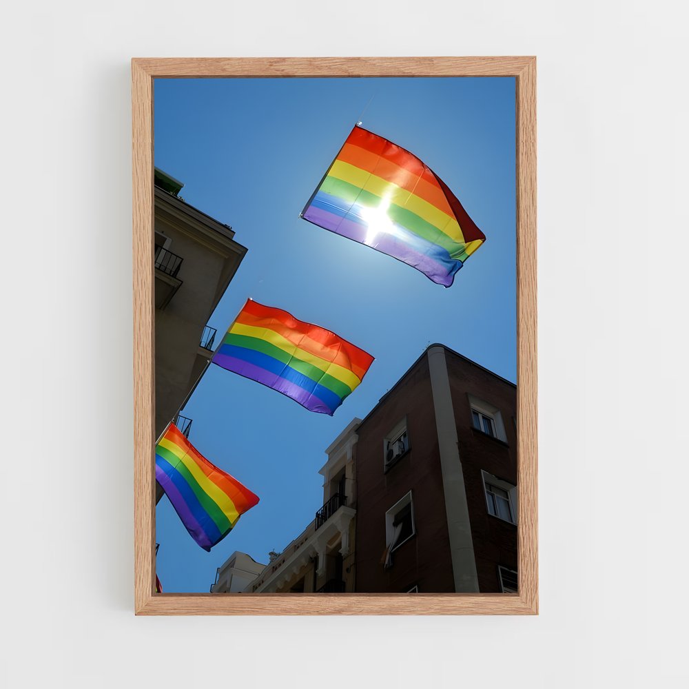ap-rainbow flag-3 cadre Bois clair