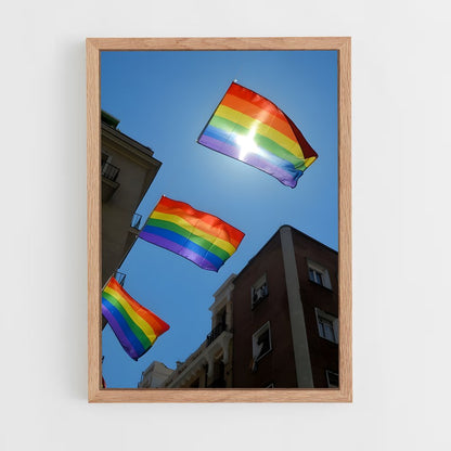 ap-rainbow flag-3 cadre Bois clair