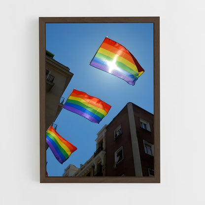 ap-rainbow flag-3 cadre Bois foncé