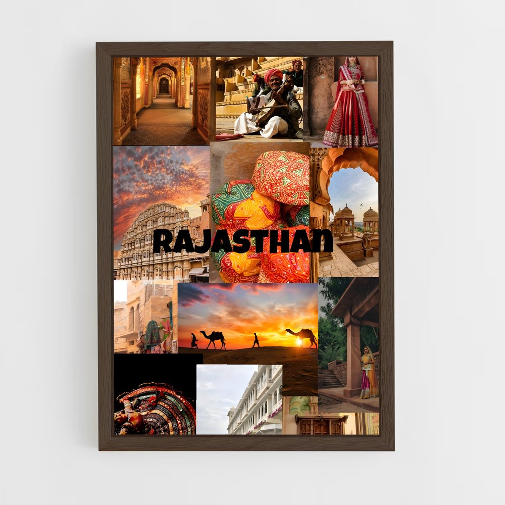 ap-rajasthan flag-1 cadre Bois foncé