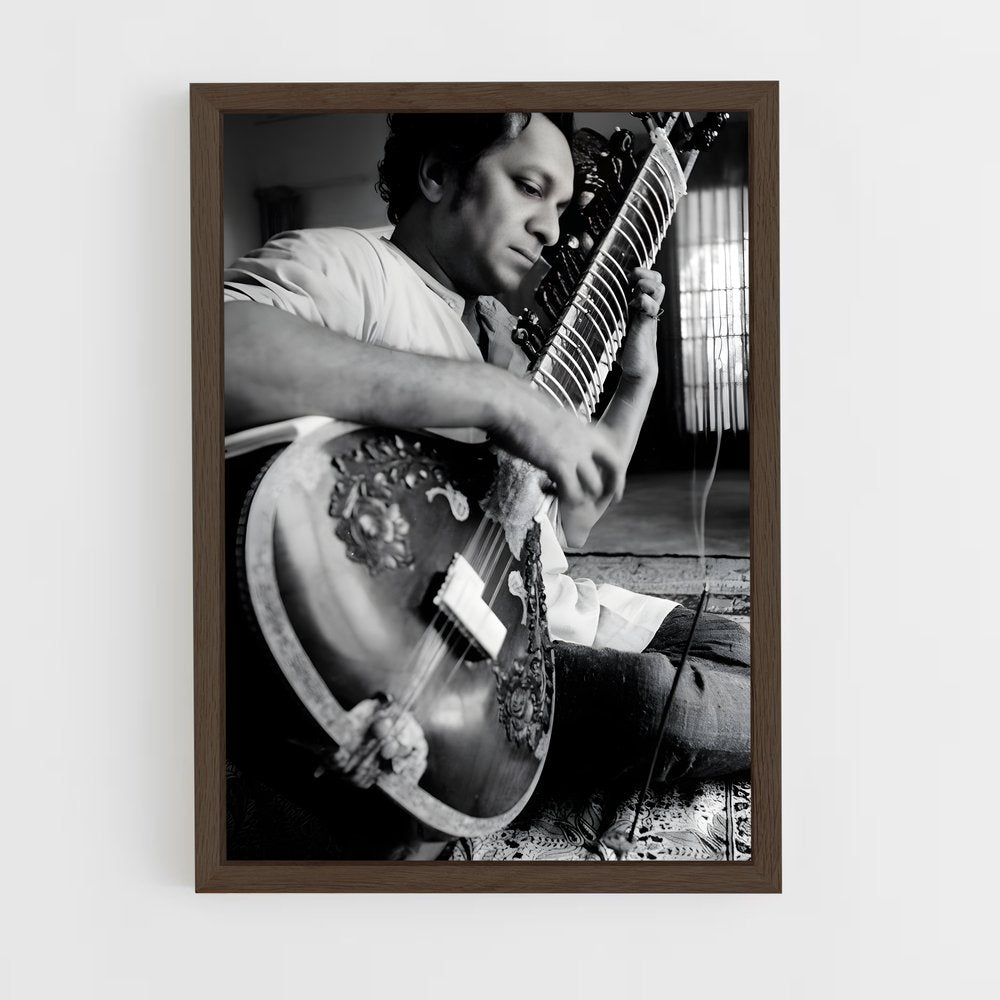 ap-ravi shankar-3 cadre Bois foncé