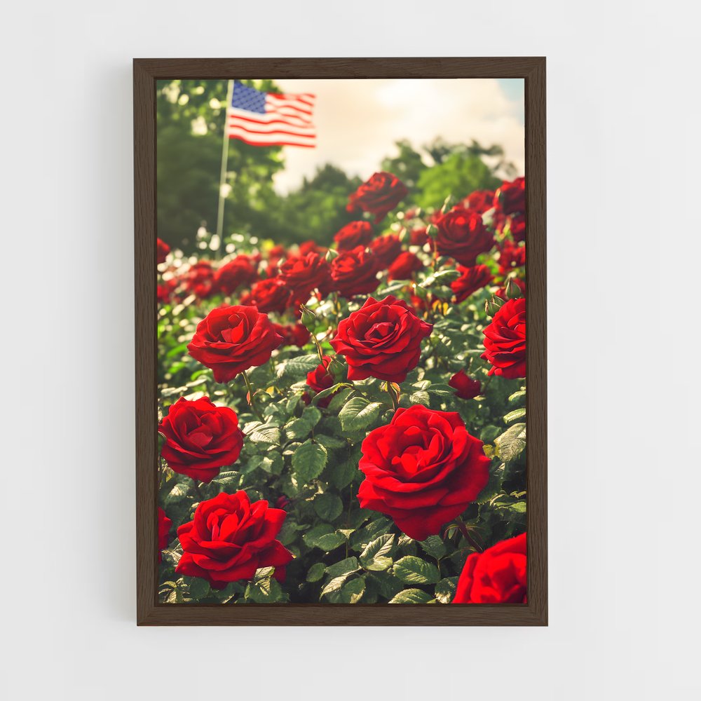 ap-red rose-7 cadre Bois foncé