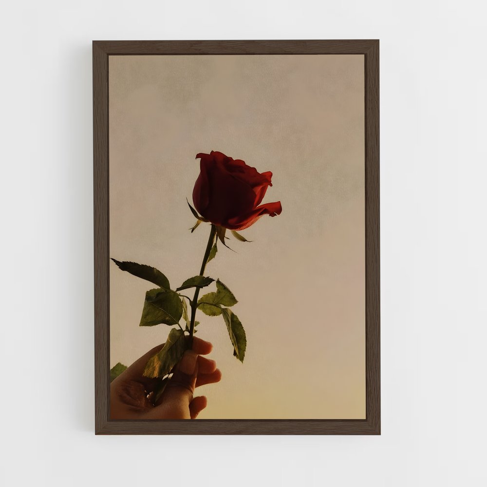 ap-red rose-8 cadre Bois foncé
