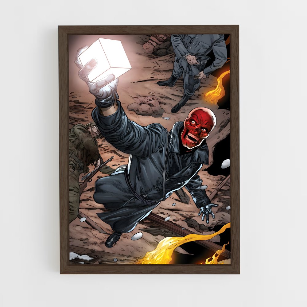 ap-red skull-1 cadre Bois foncé