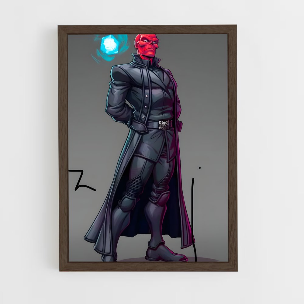 ap-red skull-13 cadre Bois foncé