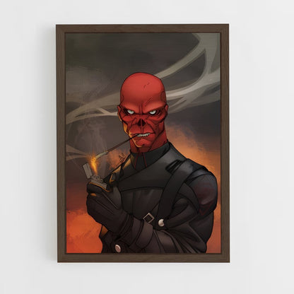 ap-red skull-3 cadre Bois foncé
