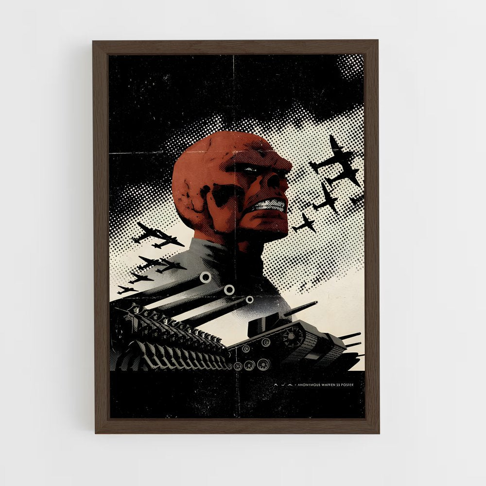 ap-red skull-4 cadre Bois foncé