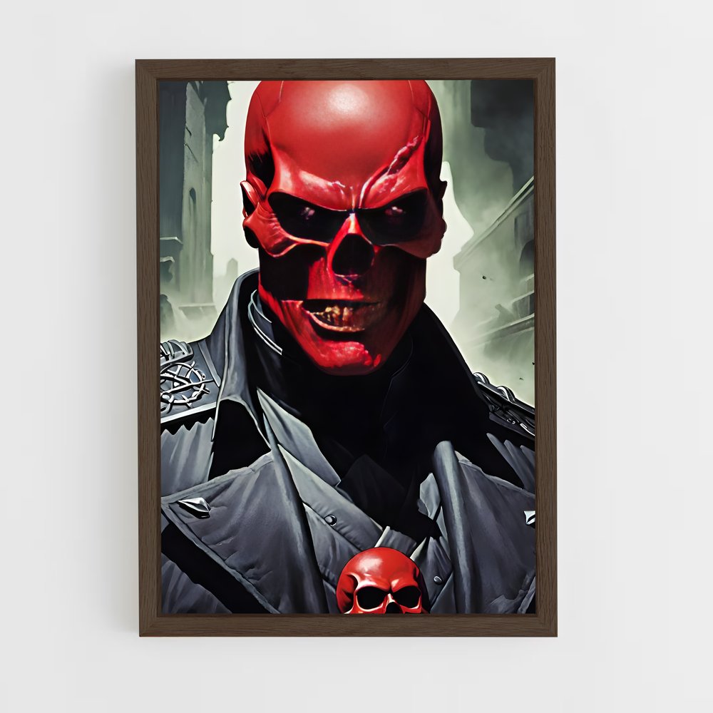 ap-red skull-9 cadre Bois foncé