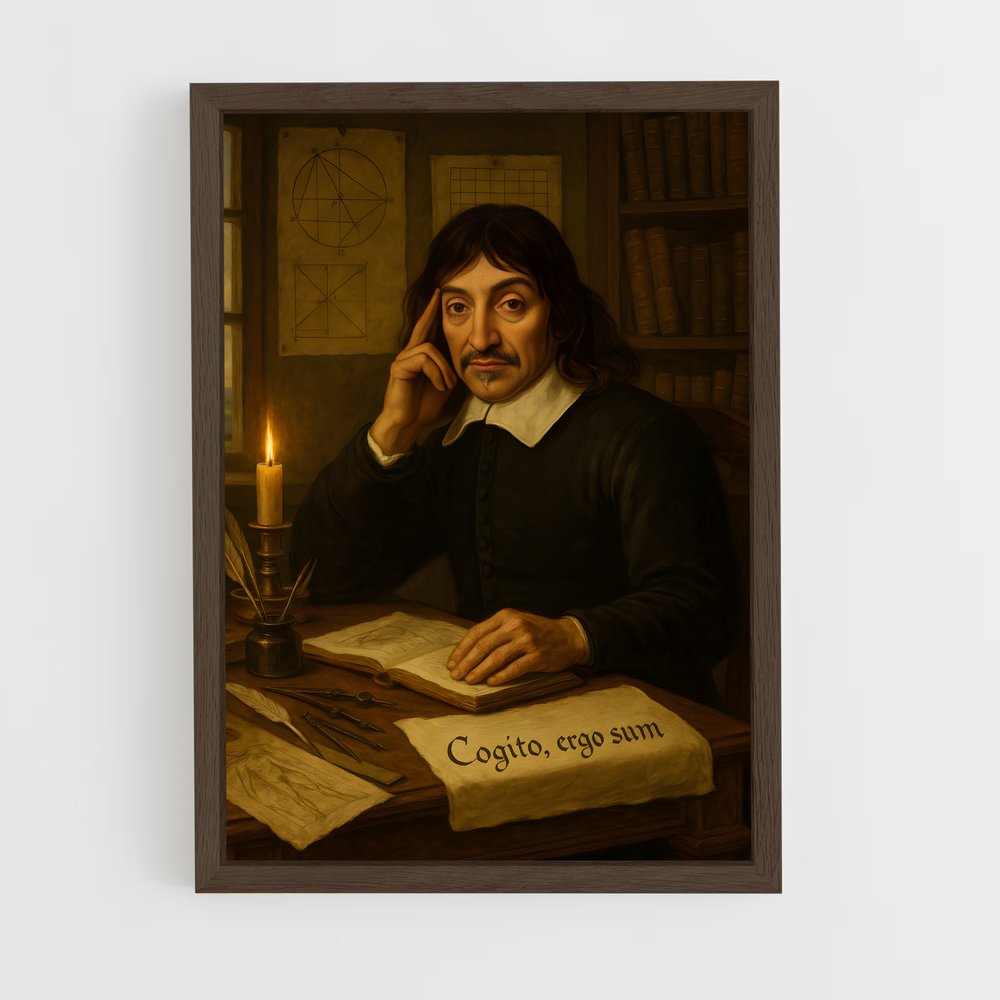 ap-rene descartes-1 cadre Bois foncé